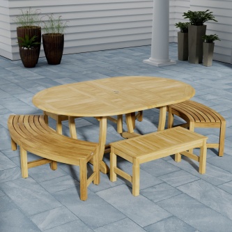 Martinique 5 pc Backless Bench Dining Set