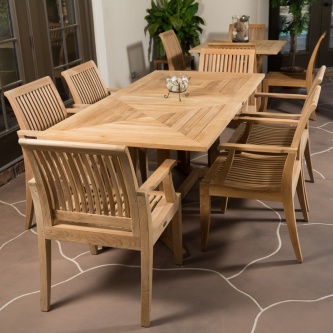 7 pc Pyramid Teak Dining Set