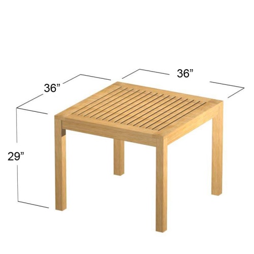 5 pc Square Veranda Teak Dining Set - Picture L