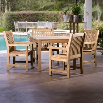 Veranda 5 pc Square Teak Dining Set