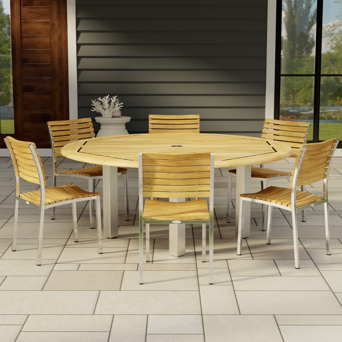 Vogue 7 pc Round Dining Set