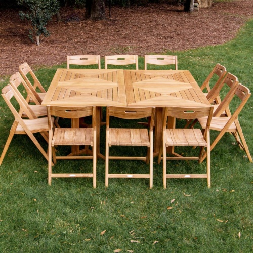 Surf Pyramid Square Dining Set for 12 - Picture L