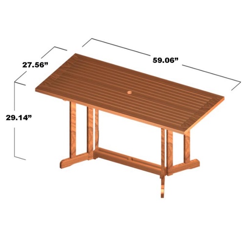 Surf Nevis 5 pc Teak Folding Set - Picture P