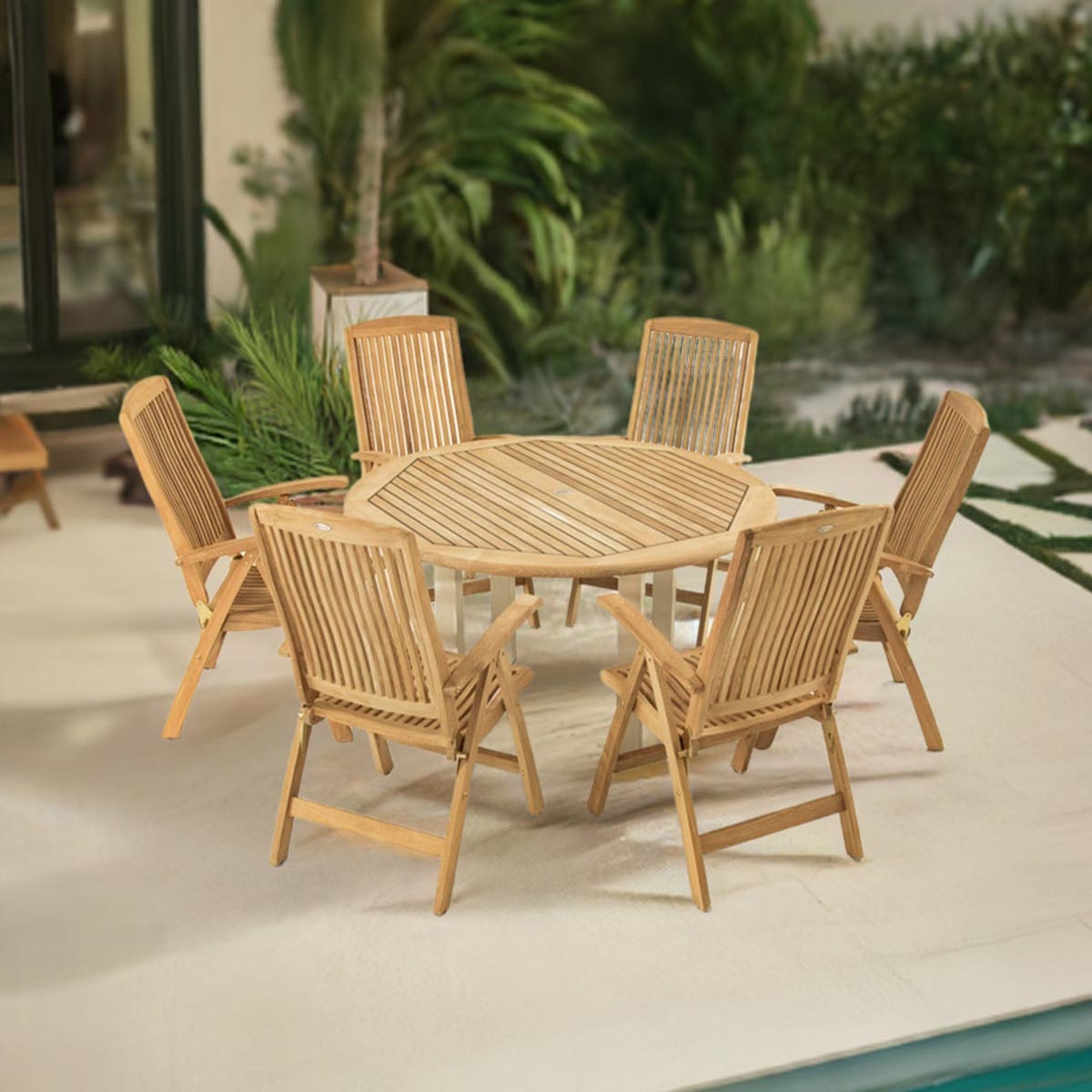Vogue Reclining Dining Set for 6