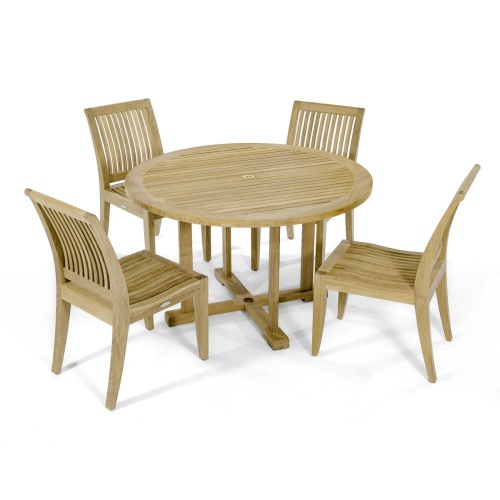 4 ft Round Dining Set with Laguna Chairs - Picture A