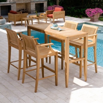Laguna 5 pc Teak High Bar Set