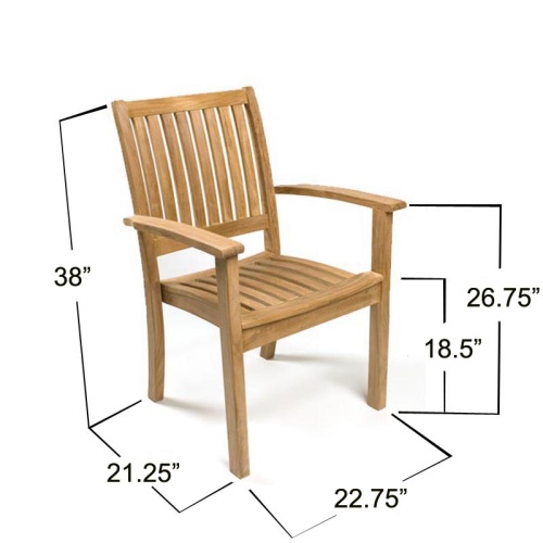 Sussex Pyramid Teak Dining Set for 6 - Picture K