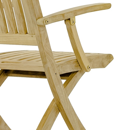 Square Teak Dining Set with 4 Barbuda Folding Armchairs - Picture K