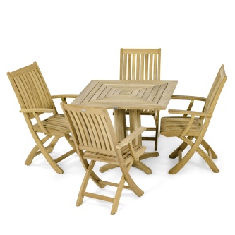 5 pc Barbuda Pyramid Teak Dining Set