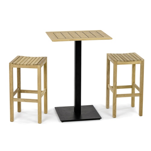 Barstool 3 pc Teak Bar Set - Picture A