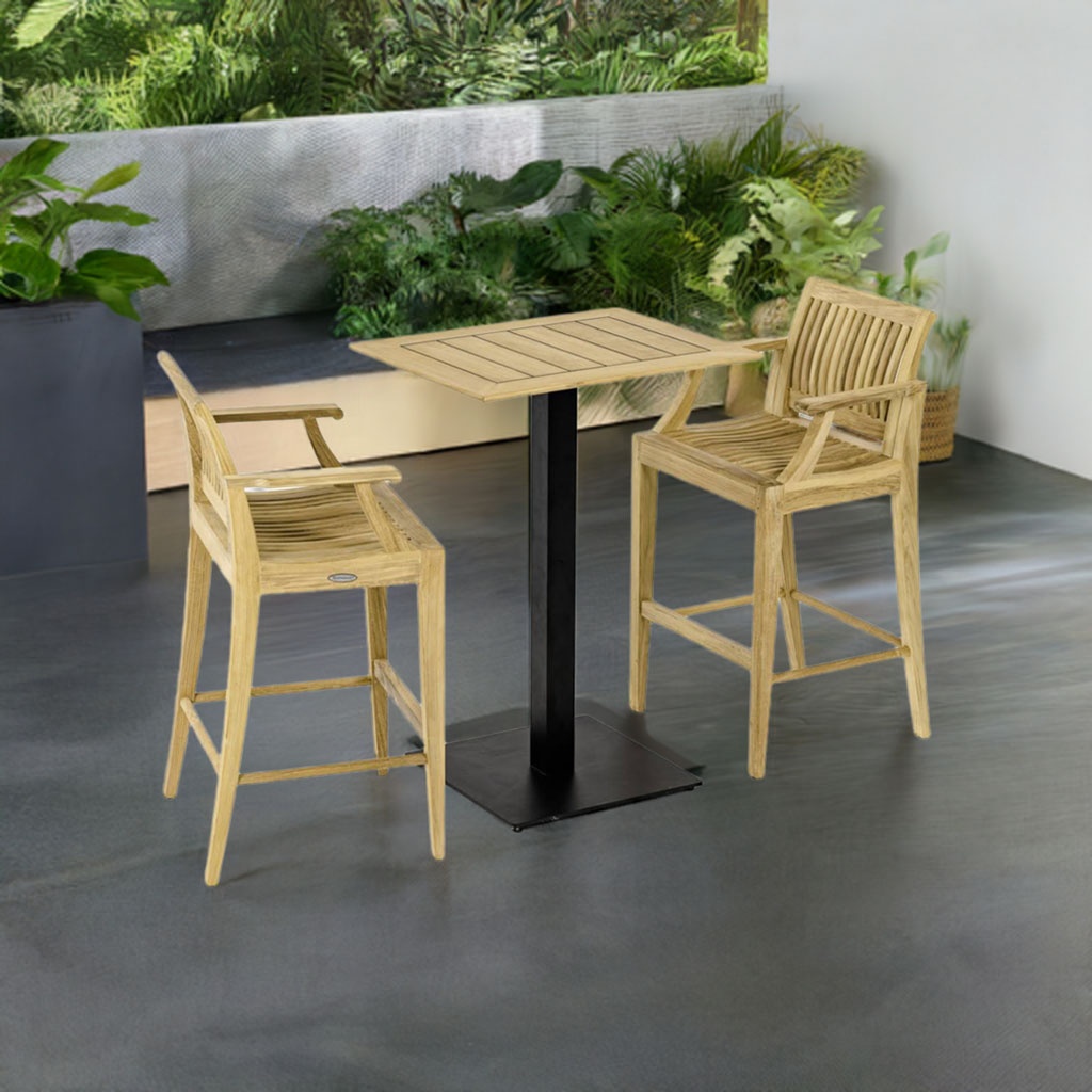 Laguna Barstool 3 pc Teak Bar Set