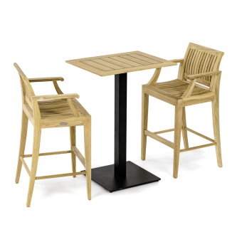 Laguna Barstool 3 pc Teak Bar Set
