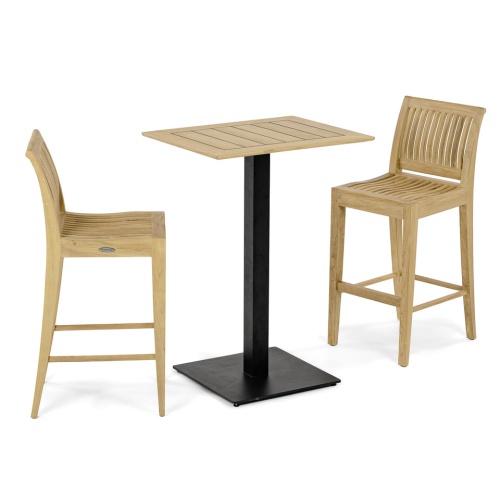 Laguna Barstool 3 pc Teak Bar Set - Picture A