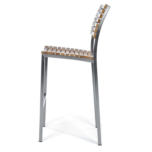 Rectangular Vogue Teak Dining Barstool Set - Picture K