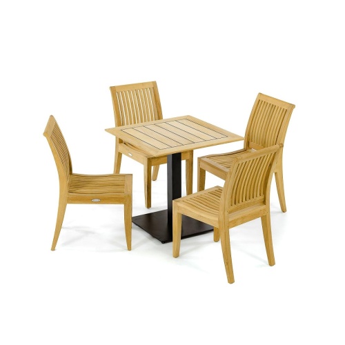 Vogue Square Cafe Set with 4 Laguna Dining Chairs - Picture A