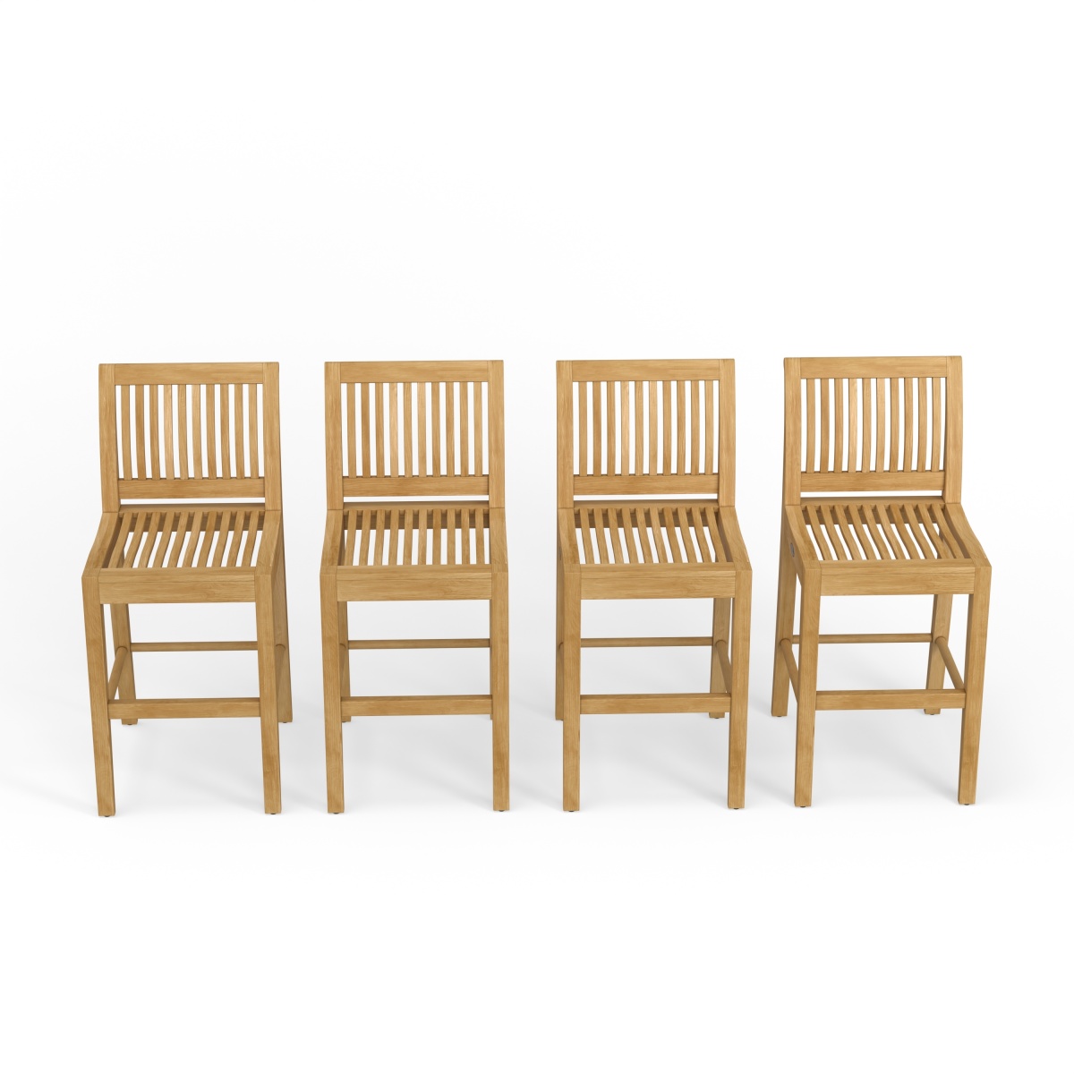4 Laguna Teak Counter Stools