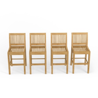 4 Laguna Teak Counter Stools