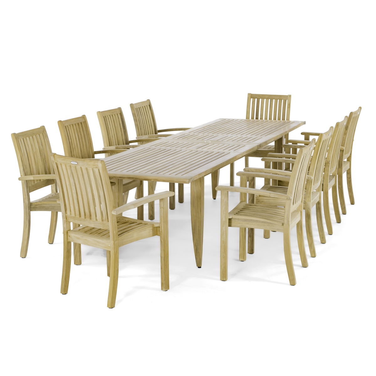 11 pc Laguna Sussex Teak Patio Dining Set
