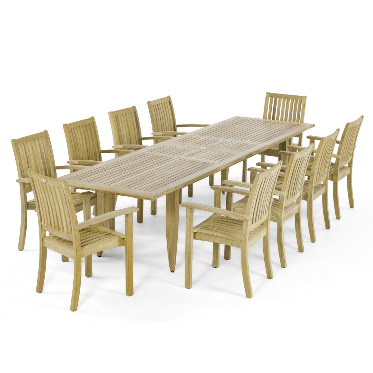 11 pc Laguna Sussex Teak Patio Dining Set