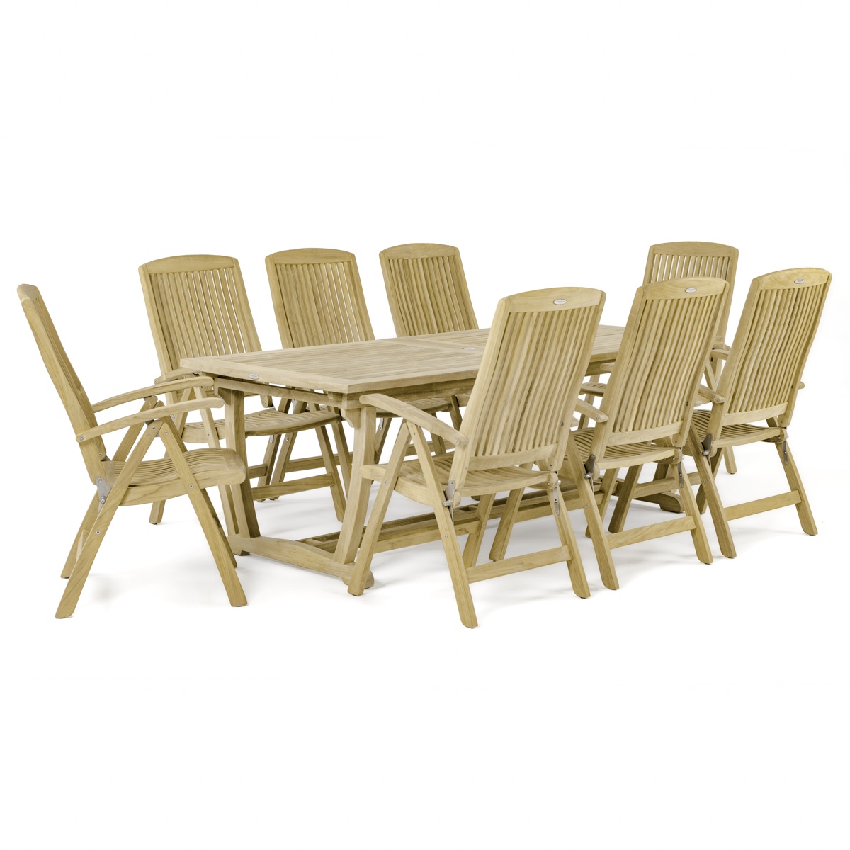 9 pc Dining Set with Recliner Chairs