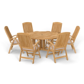 Barbuda Dining Set with 6 Recliners