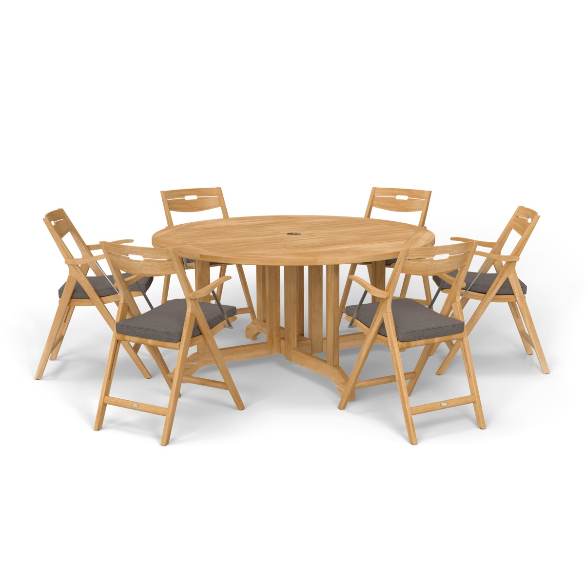 7 pc Barbuda Surf 5ft Folding Dining Set