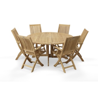 7 pc Barbuda Folding Teak Dining Set