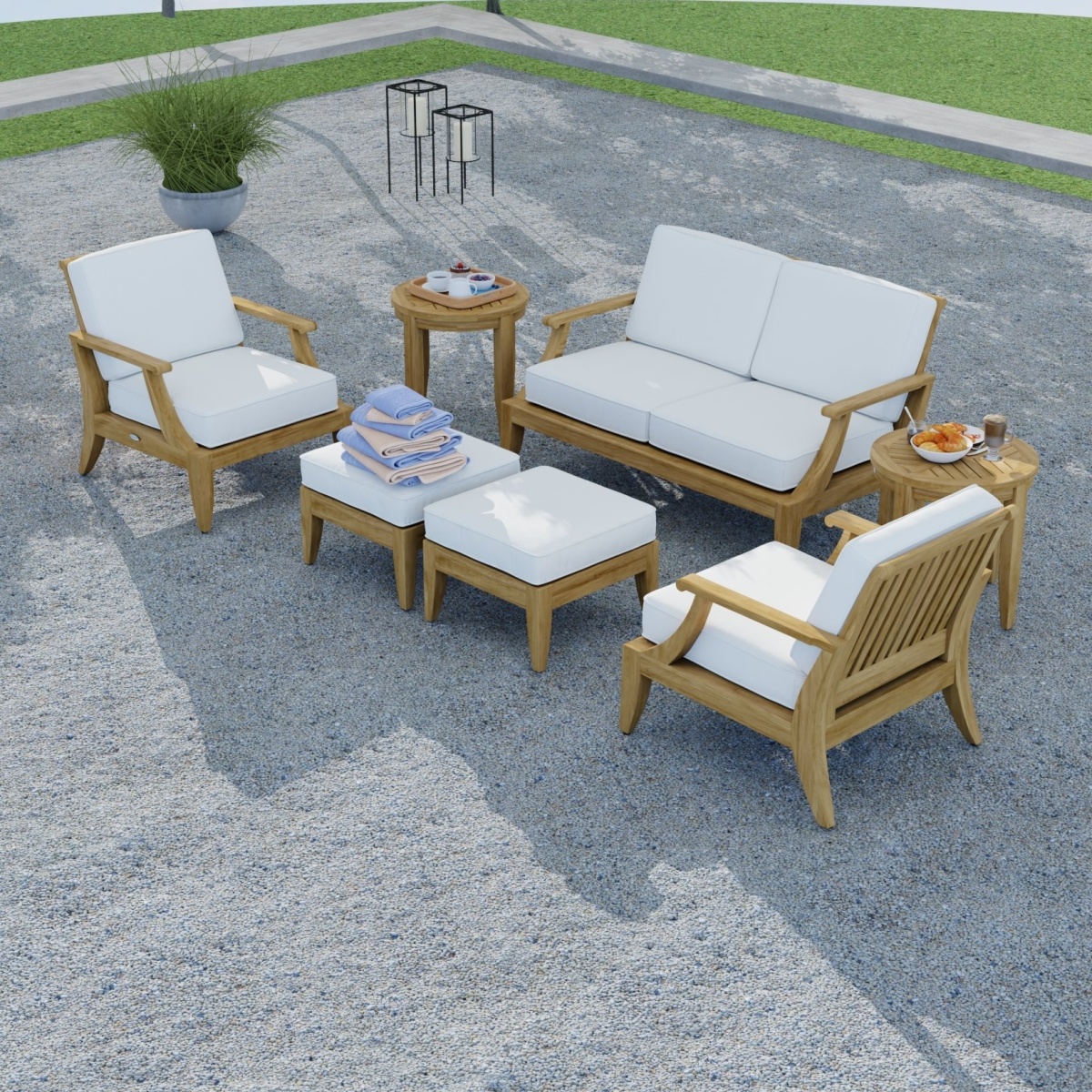 7 pc 58 inch Laguna Love Seat Set