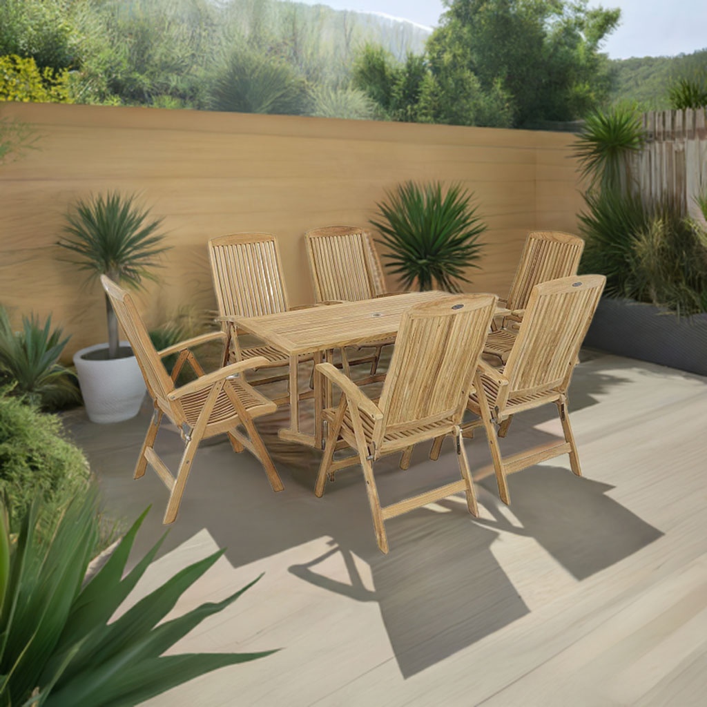 7 pc Nevis Barbuda Recliner Dining Set