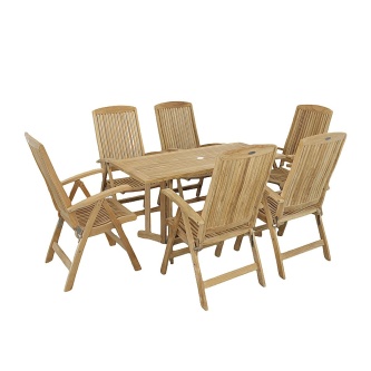 7 pc Nevis Barbuda Recliner Dining Set
