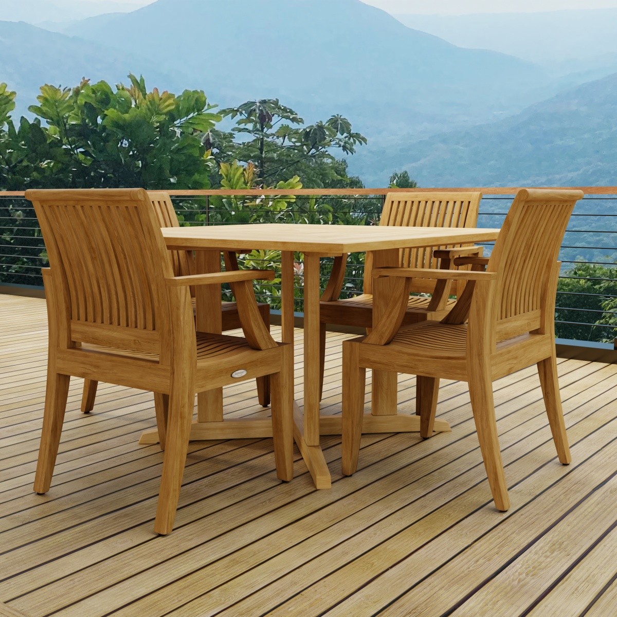 5 pc Laguna Pyramid Teak Dining Set