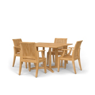 5 pc Laguna Pyramid Teak Dining Set
