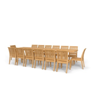 Laguna 15 pc Teak Dining Set